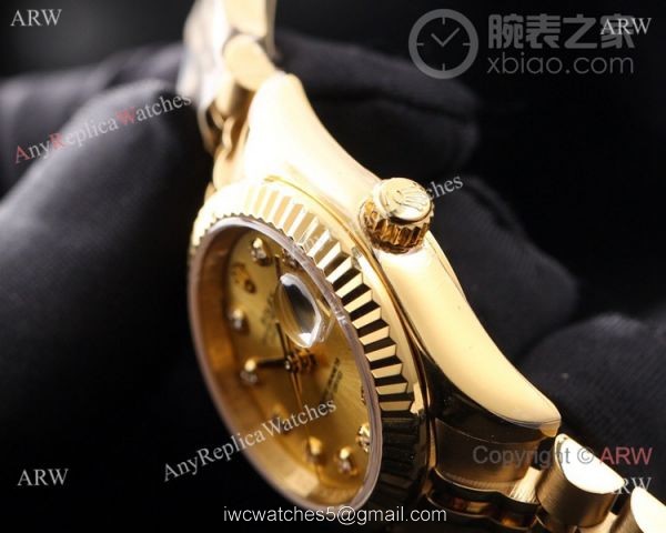 AAA Copy Rolex Datejust 2-Tone Rose Gold Salmon Dial Watches 28mm Ladies 5