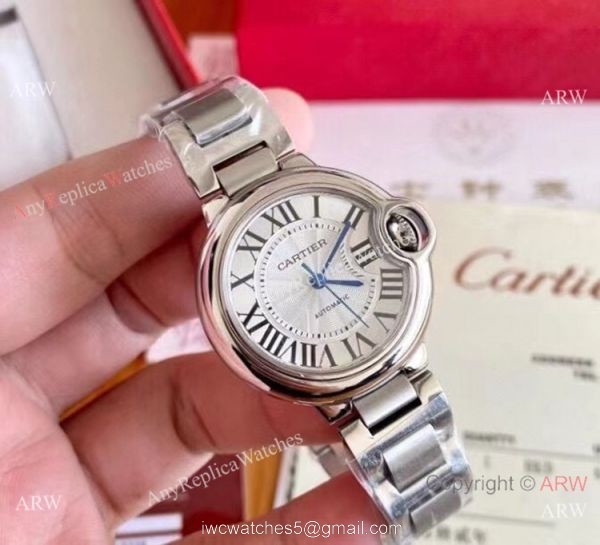 Clone Cartier Ballon Bleu Cartier Couple Watches Stainless Steel Bezel Automatic 5