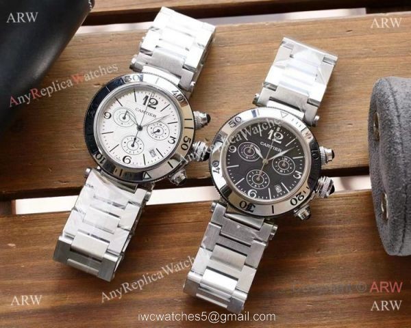 Japan Grade Cartier Pasha De Swiss Quartz Watch Stainless Steel 5
