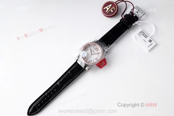 AF Factory Chopard Happy Sport 36mm Watch Black Leather Strap 5