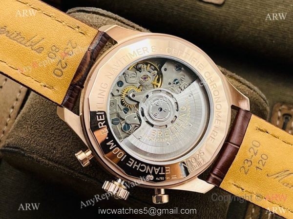 2021 New! Swiss 7750 Breitling Navitimer 08 Chronograph Watch Rose Gold 5