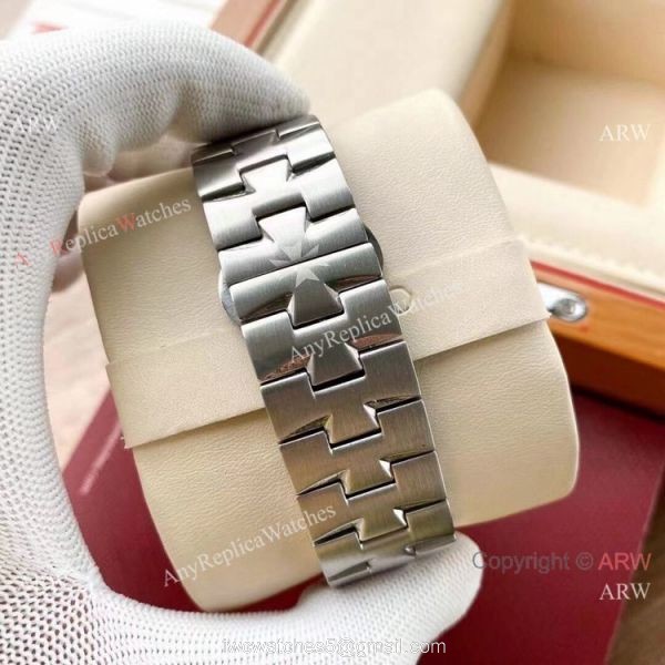 Copy Vacheron Constantin Geneve Overseas Rhodium Grey Stainless Steel Watches with No Date 5