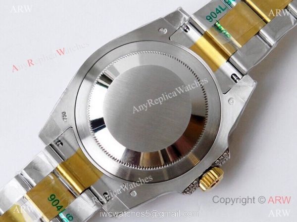 (ROF) AAA Replica Rolex Submariner Custom Luxury Watch Two Tone Royal blue Dial with Diamonds 5