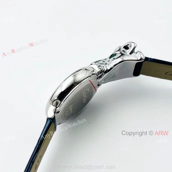 New! Copy Cartier Panthere De Silver Diamond Watches Swiss Quartz movement 5