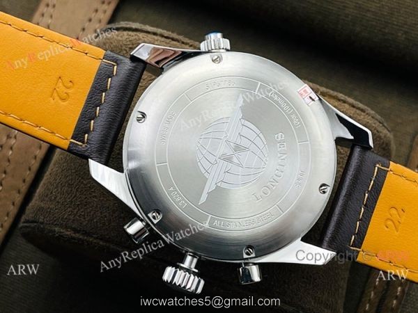 CF Factory 1:1 Copy Longines Spirit ETA7753 Chronograph Watch Brown Leather Strap 5