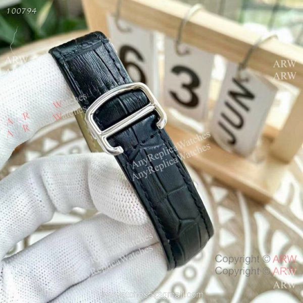 Replica Cartier Tank Moonphase Watches Leather Strap 5