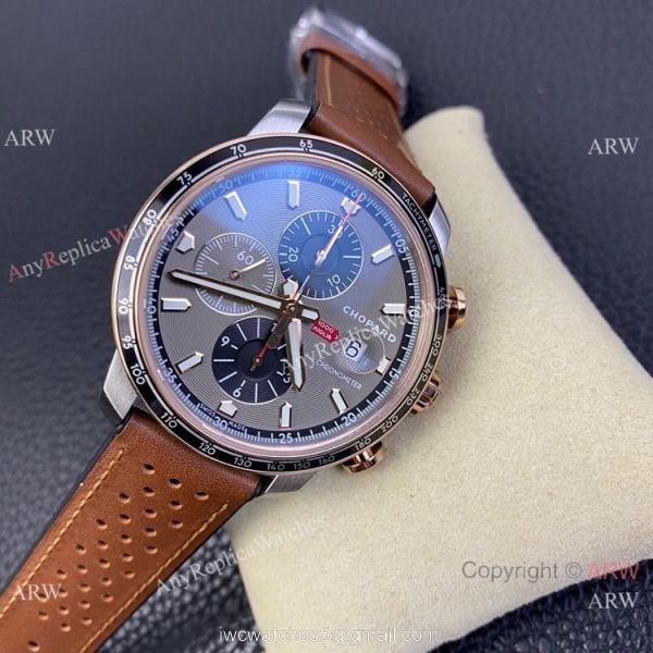 Swiss Grade One Chopard Mille Miglia GTS Azzurro Chrono Watch Rose Gold Crown 5
