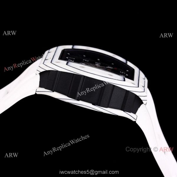 Best Copy Richard Mille RM 030 White Rush Limit Edition Watch Black Rubber Band 5