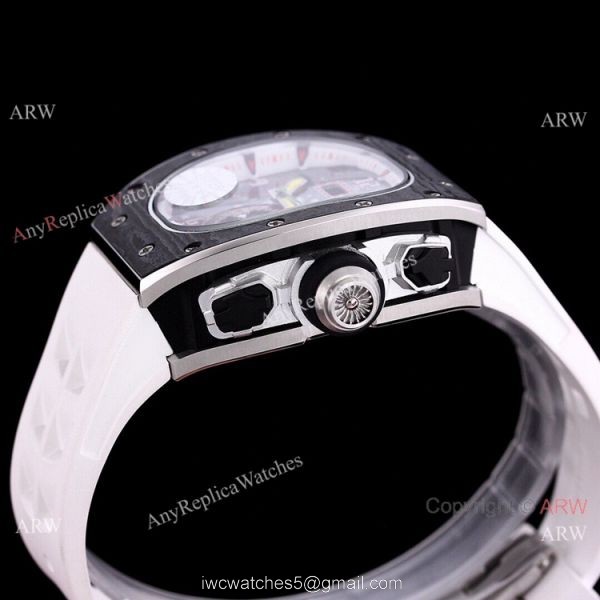 White Rubber Band Richard Mille 62-01 Tourbillon Vibrating Alarm ACJ Replica Watch 5