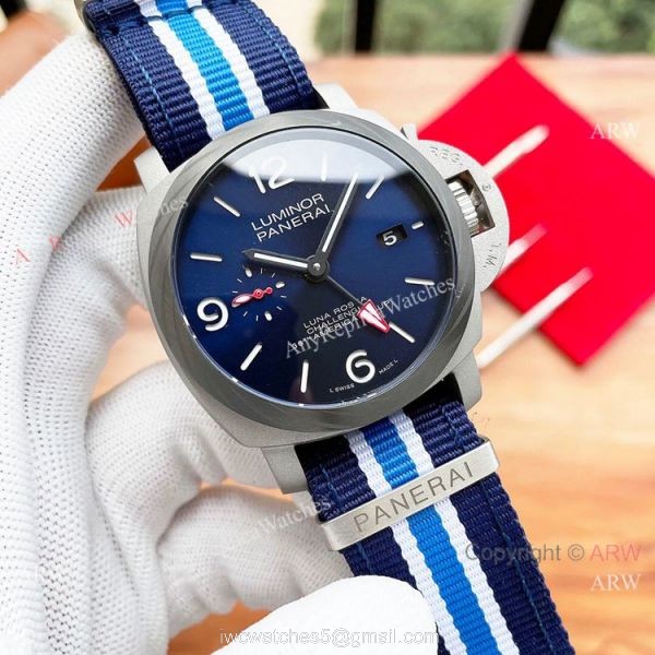 Blue Face Luminor Panerai Luna Rossa Challenger Of The 36th Americas Cup Replica Watches 5