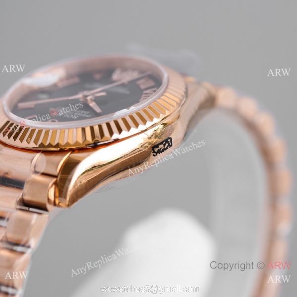 TR Factory 904L Swiss Copy Rolex Datejust 31mm Watch President Rose Gold Case 5