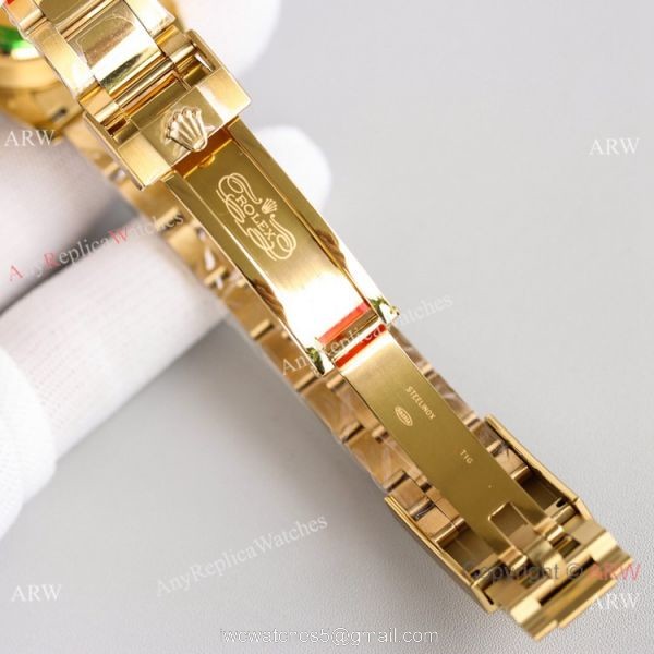 2021 NEW! Swiss Rolex Daytona JH 7750 Watch Rainbow Bezel Arabic Diamond Dial Yellow Gold 5