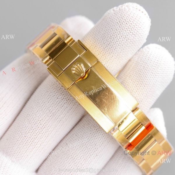 2021 NEW! Swiss Copy Rolex Daytona JH 7750 Watch Rainbow Yellow Gold Full Diamond Dial 5