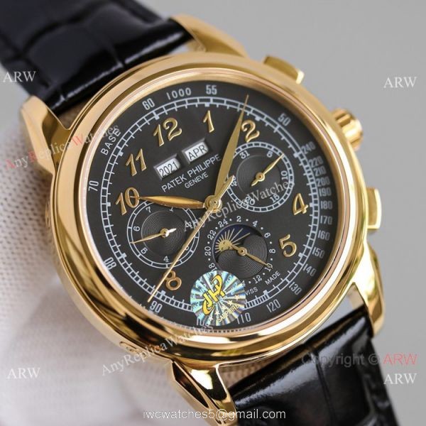 JH Swiss Copy Patek Philippe Perpetual Calendar Chronograph Yellow Gold 5270E Watch 5