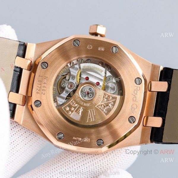 Full Diamonds Audemars Piguet Royal Oak 15400 Rose Gold Automatic Watch 41mm Replica 5
