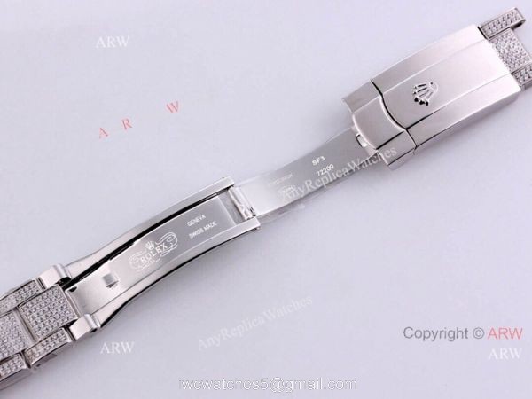 Best Rolex Datejust 41 White Dial Stick Markers Full Diamonds Watch Automatic Replica 5