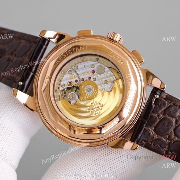 JH Swiss Replica Patek Philippe Perpetual Calendar Chronograph 5270z Watch Rose Gold Diamond Bezel 5