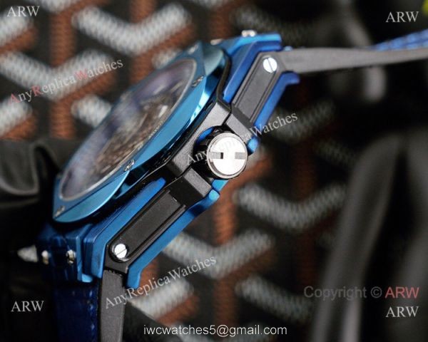 New Replica Hublot Big Bang Sang Bleu Watches Iced Out Blue Dial 5