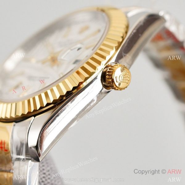 Swiss Quality Rolex Oyster Perpetual Datejust 41mm Watch Two Tone Oyster Palm Dial 5