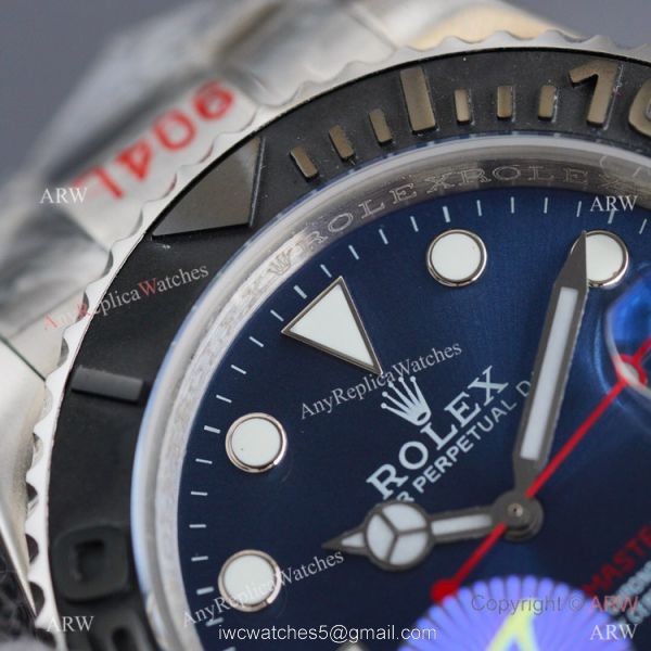 Swiss Quality Rolex Yacht master Citizen 8215 Watch Bright Blue Dial 40mm 5