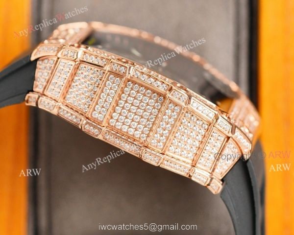 (RM Factory) Rose Gold Richard Mille RM35-01 Replica Watch With Diamonds 5