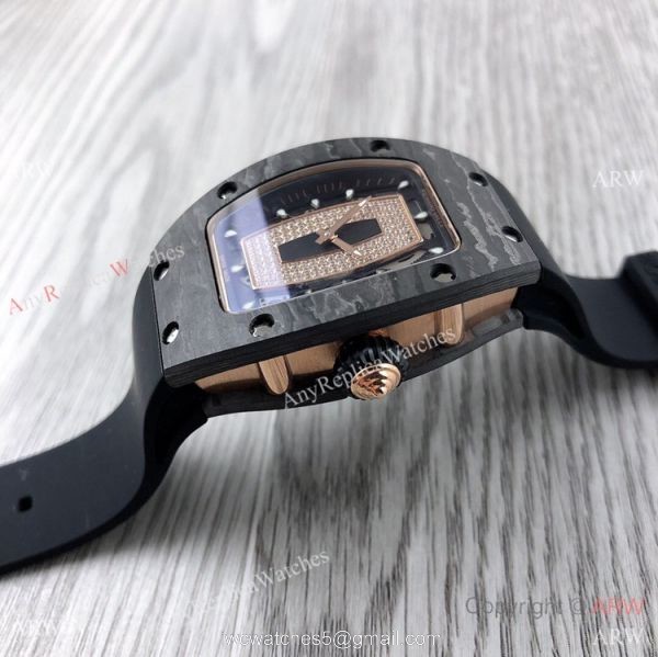 Swiss Quality Richard Mille RM007-1 Women Watch CarbonRose Gold Case 5