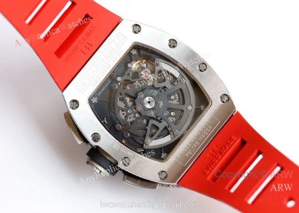 New Richard Mille 011-FM Diamond Watch In Red Rubber Band High End Replica 5