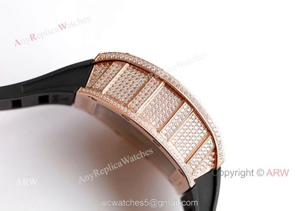 RM 011-FM Felipe Massa Rose Gold Diamond Richard Mille Knockoff Watches Asia 7750 5