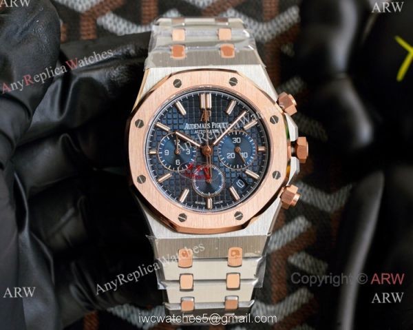 Knockoff Audemars Piguet Royal Oak 42mm Watch 2-Tone Rose Gold Chronograph 5