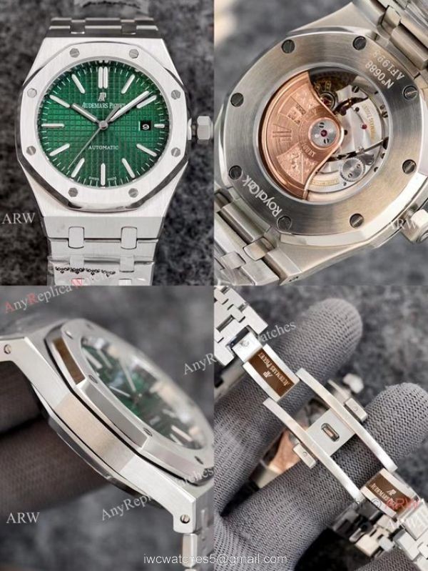 NEW! Audemars Piguet Royal Oak 15500 41mm Automatic Watches New Olive Green Dial 5