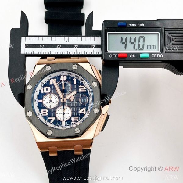 Japan Grade Audemars Piguet Royal Oak Offshore Copy Watches Blue Bezel 44mm 5