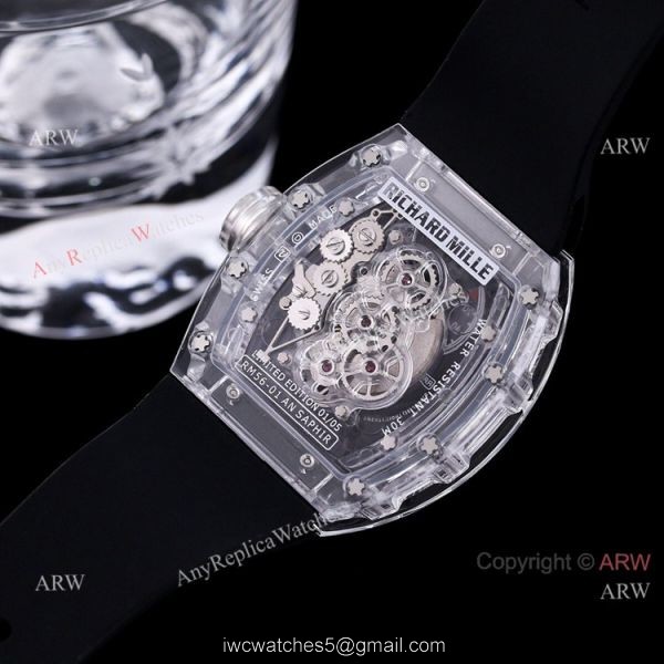 Replica Richard Mille RM 56 01 Sapphire Hublot Black Rubber Band Watch 5
