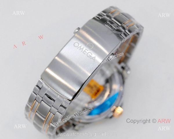 2021 Latest Swiss Grade Copy Omega Seamaster Diver 300M 42mm Watch Two Tone Rose Gold OR 8800 Movement 5