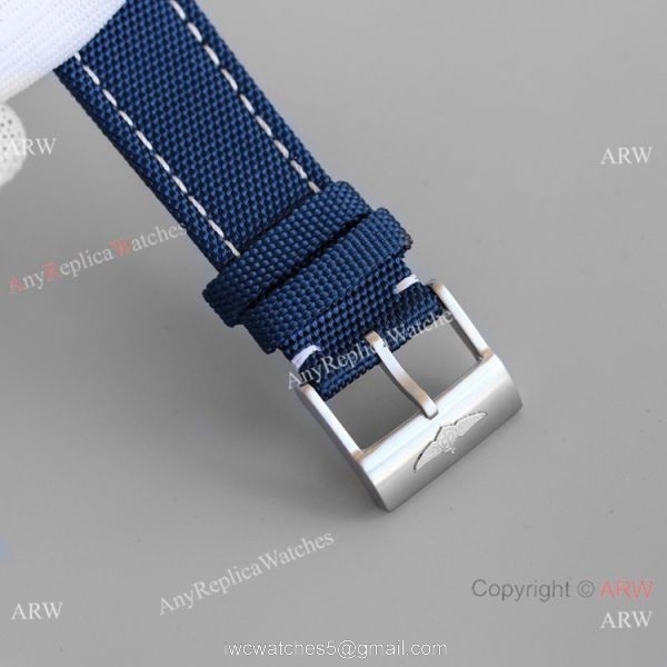 JH Factory Breitling Avenger Chronograph 7750 Blue Dial Blue Leather Strap 5