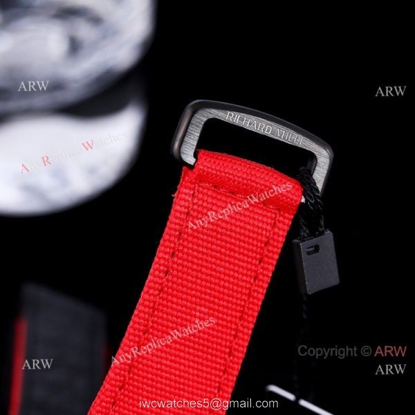 Best New Richard Mille RM 27-04 Tourbillon Rafael Nadal Tennis Court Watch Red Fabric Strap 5