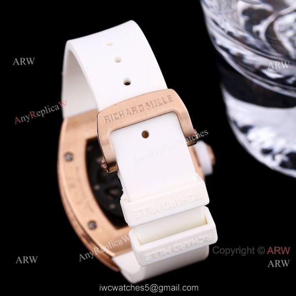Best Quality Copy Richard Mille Rm010 Rose Gold Full Diamonds Watch Automatic 5