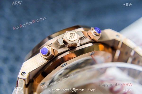 Grade 1A Swiss Copy Audemars Piguet Royal Oak Chronograph Watch ETA7750 Rose Gold Subdials 5