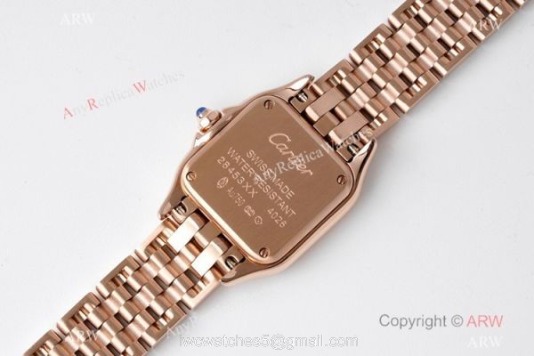 BV factory 1:1 Best Replica Panthere De Cartier 22mm Watch Rose Gold Case 5