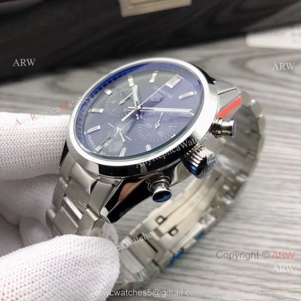 40mm Tag Heuer Carrera Blue Face Stainles Steel Watches For Men Replica 5