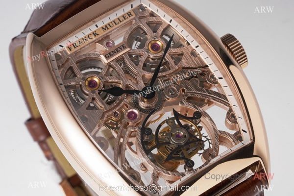 1:1 Super Clone Franck Muller Thunderbolt Tourbillon 72 Hour Power Reserve Watch Rose Gold Mens 5