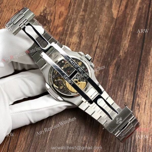PPF Super Clone Patek Philippe Geneve Nautilus Moon phase Stianless Steel Gradient Blue Watch 40mm 5