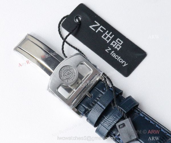 Super Clone IWC Portugieser 7 Days ZF Factory IW500107 Blue Leather Strap 1:1 Copy Watch 5