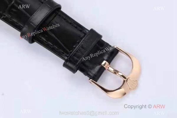 1:1 Replica Rolex Cellini Time EW Factory Swiss 3132 Automatic Watch Rose Gold Black Dial Watch For Men 5