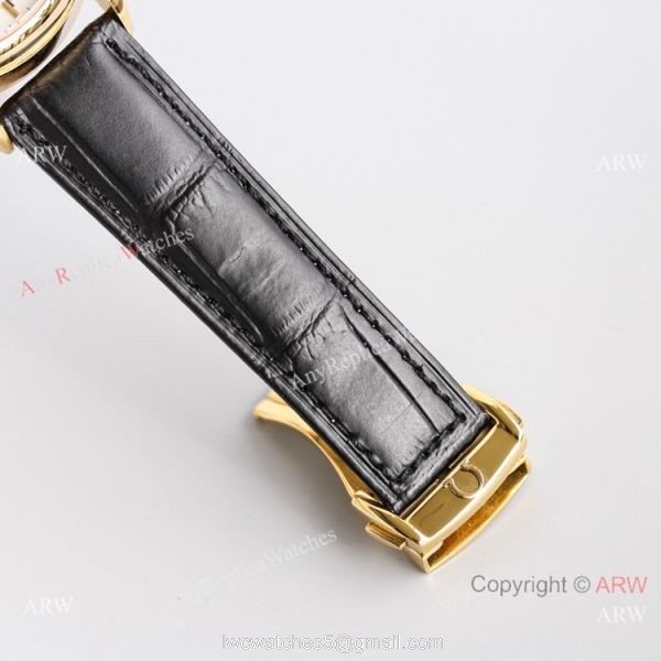 JH Swiss Copy Omega Speedmaster 7750 Chronograph Watch Yellow Gold 5