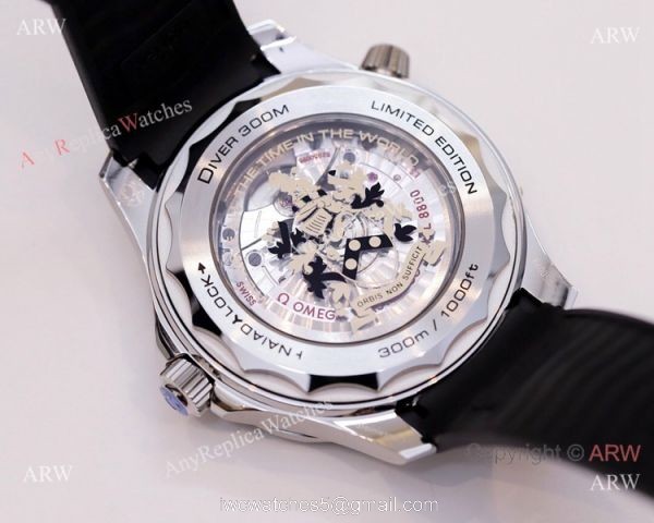 Super Clone Omega Seamaster Diver 300m &8216;James Bond Limited Edition OR 8800 Watch Rubber Strap 5