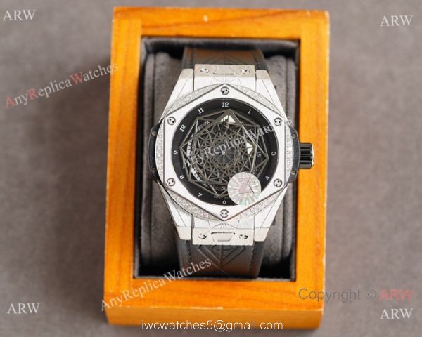 Z Factory Swiss Copy Hublot Sang Bleu Diamond Bezel Watch 2021 New 5