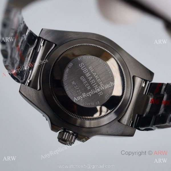 Swiss Copy Rolex Blaken Submariner 2836 Watch Red Markers 40mm 5