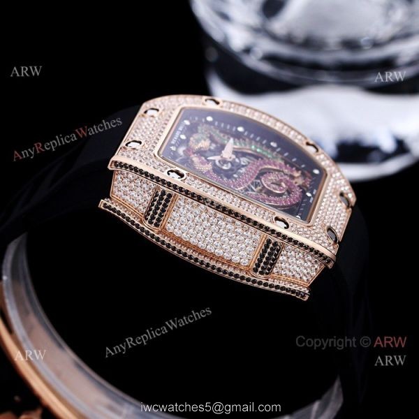 High Copy Richard Mille Diamond Watch RM026 Snake Dial Tourbillon Serpent Watch 5
