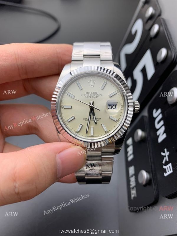 AR Rolex Datejust II 41 904L Stainless Steel Cream Dial Replica Watch 5