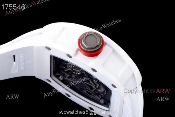 Kv Richard Mille RM 055 White Ceramic Watch Superclone For men 5